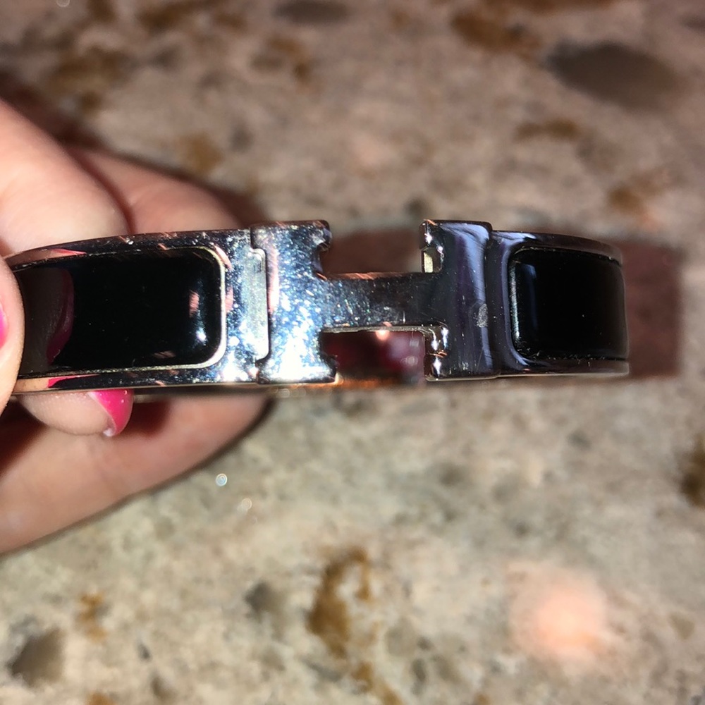 Hermès Clic H Bracelet in Black